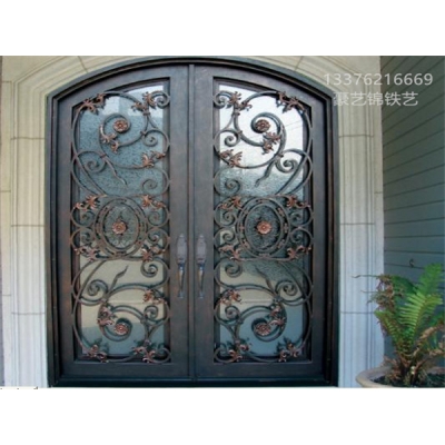 Wrought iron entrance doors